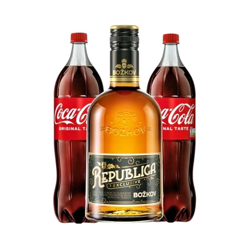 Božkov Republica 0,5l + 2x Coca Cola 1,5l