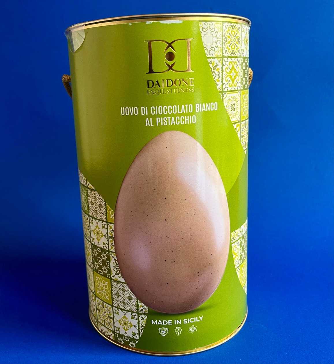 Sicilian Easter White Chocolate Egg With Pistachio