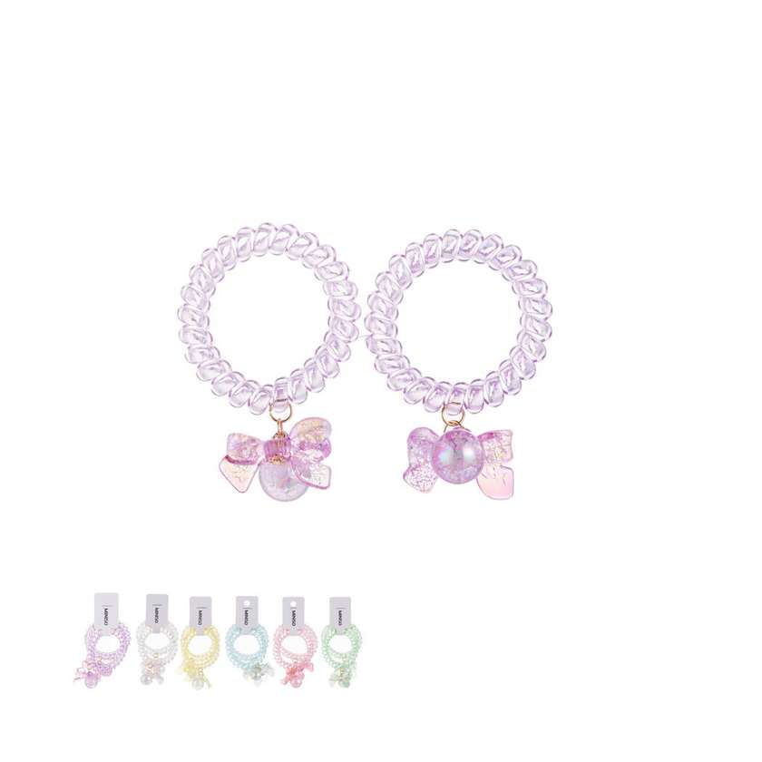 Crystal Bowknot Spiral Hair Tie （1 pc）