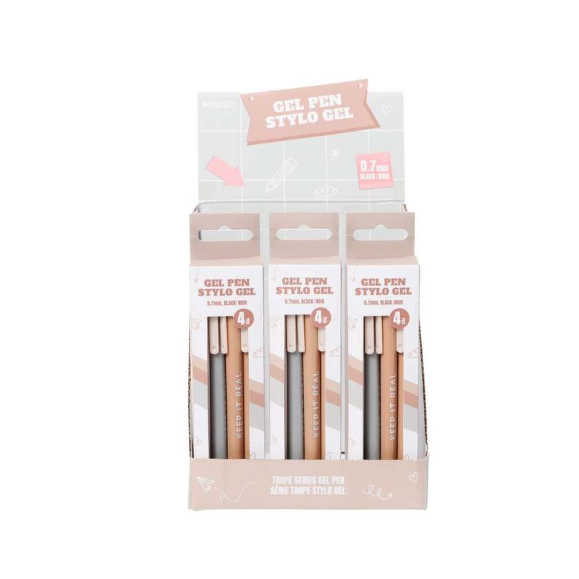 Taupe Series Gel Pen (4 Pack) PDQ