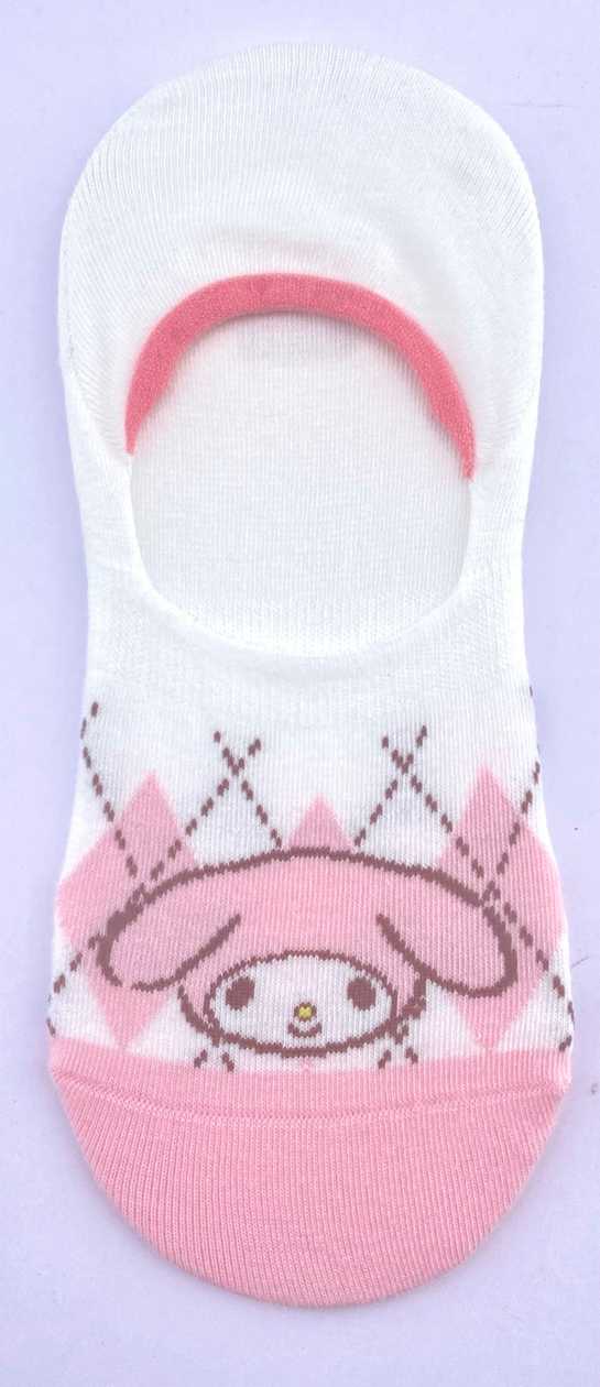 Sanrio characters Checkered No-Show Socks (1 Pair)(My Melody)
