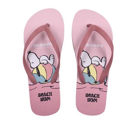 Snoopy Summer Travel Collection Womens Flip-Flops(Pink,35-36)