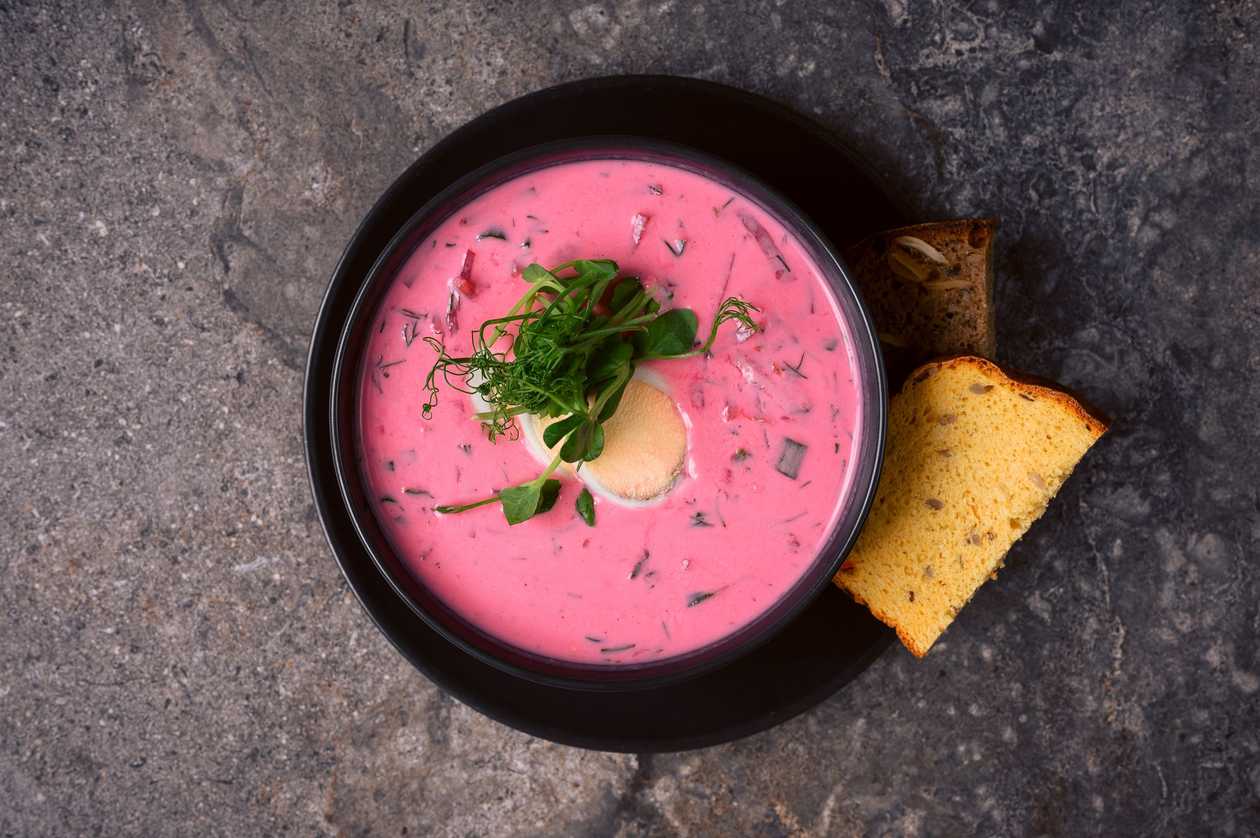 Latvian cold beet soup