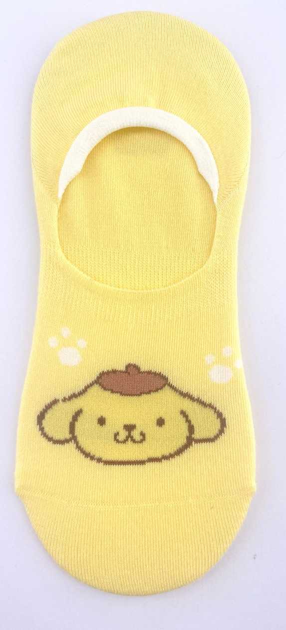Sanrio characters Solid Color No-Show Socks (1 Pair)(Pompompurin)