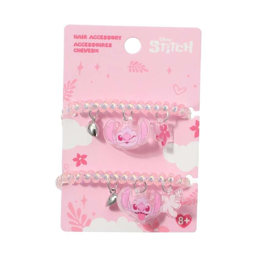 Disney Pink Collection Spiral Hair Ties (2 pcs)(Stitch)