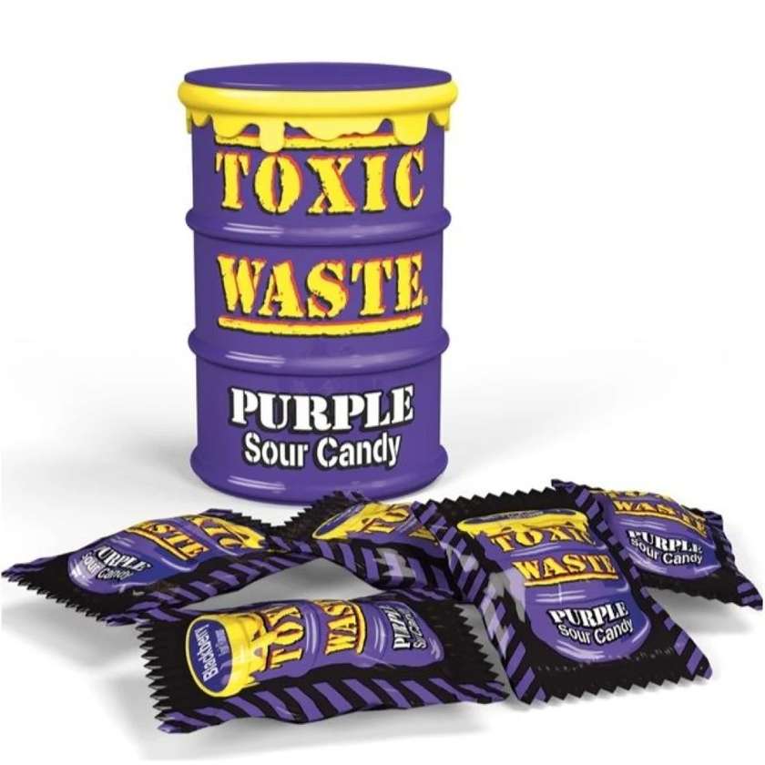 Toxic Waste Drum (Purple) Sour Candy - sour fruit flavored candies 42g