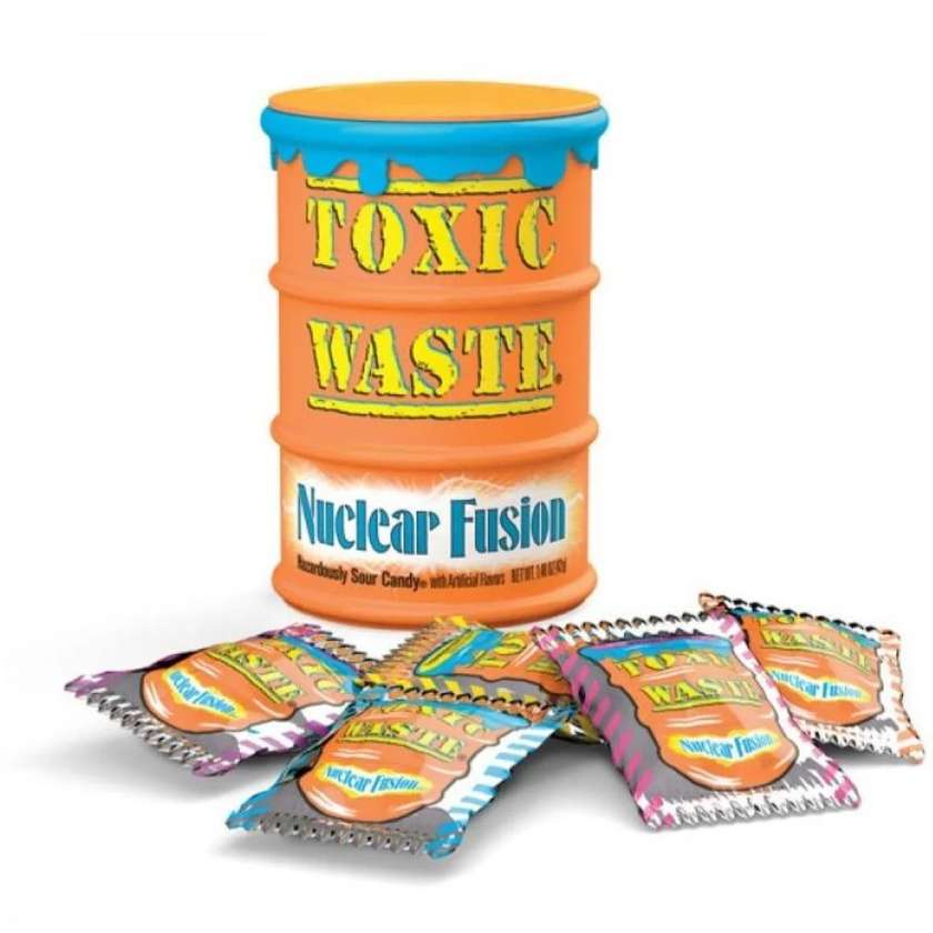 Toxic Waste Drum (ORANGE) Sour Candy - sour fruit flavored candies 42g