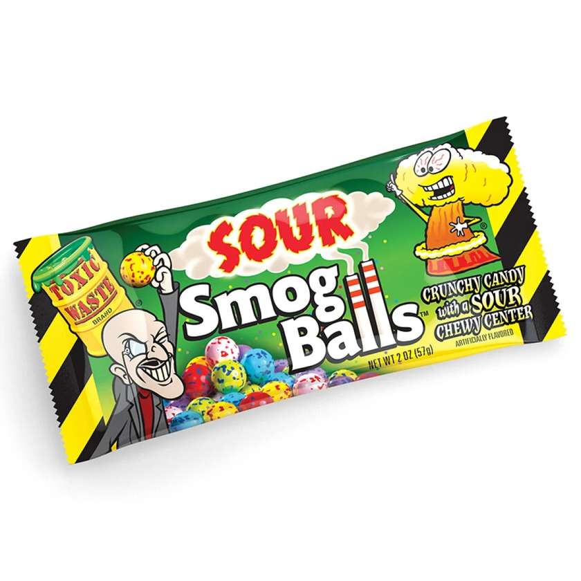 Toxic Waste Smog Balls Sour Candy - sour fruit flavored candies 48g