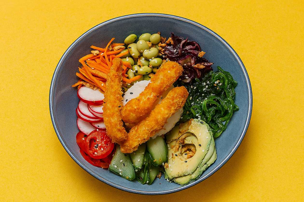 Poke an crispy shrimp