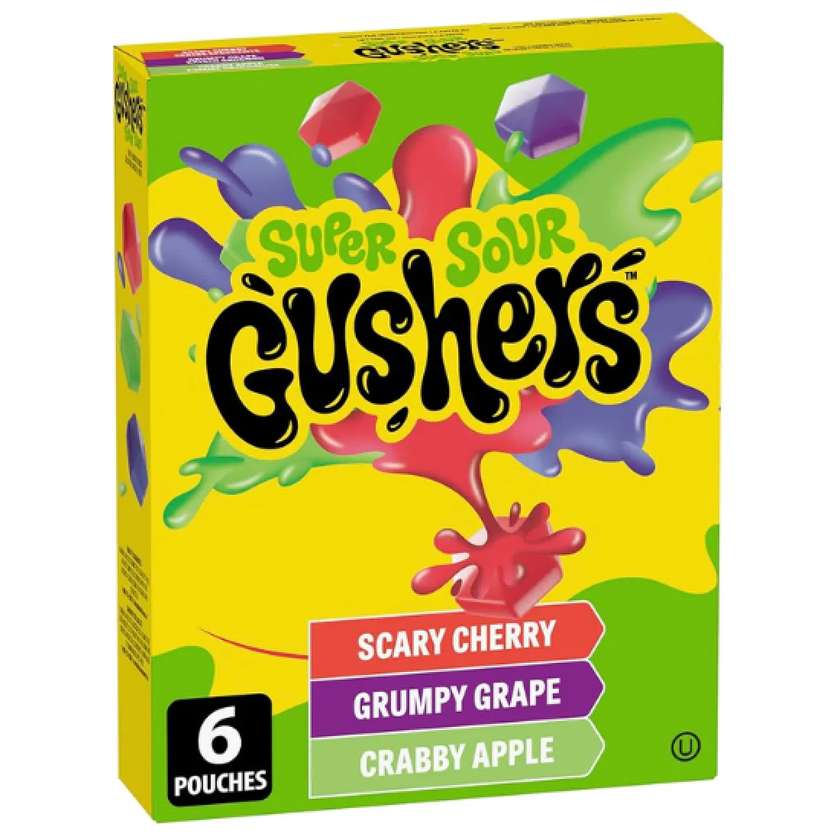 Fruit Gushers Super Sour 6 Pack 138g