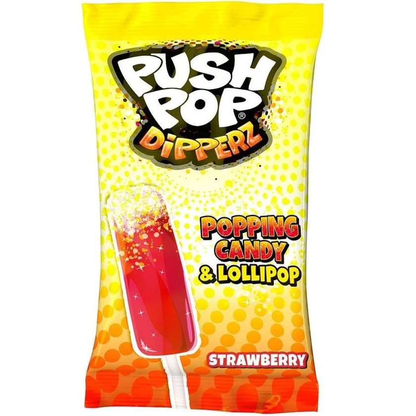 Bazooka Push Pop Strawberry Dipperz 12g
