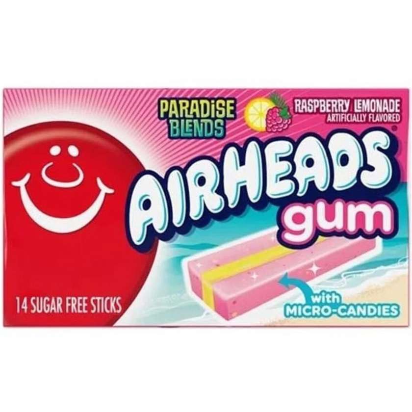 Airheads Gum Raspberry Lemonade - raspberry and lemon flavored gum 33.6g