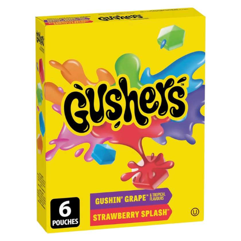 Fruit Gushers Gushin' Grape & Strawberry Splash 6 Pack 138g