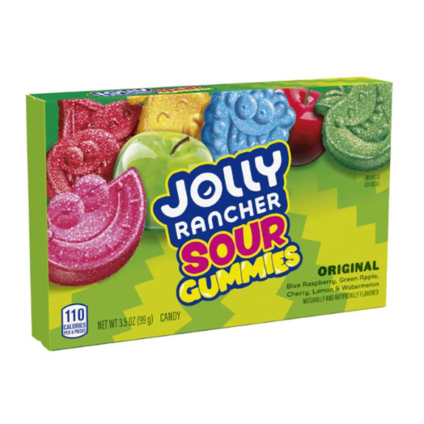Jolly Rancher Gummies Sour Theatre Box - sour fruit flavored 99g