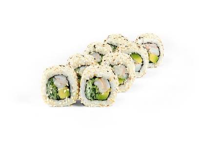 California Roll with Shrimp in Sesame Seeds