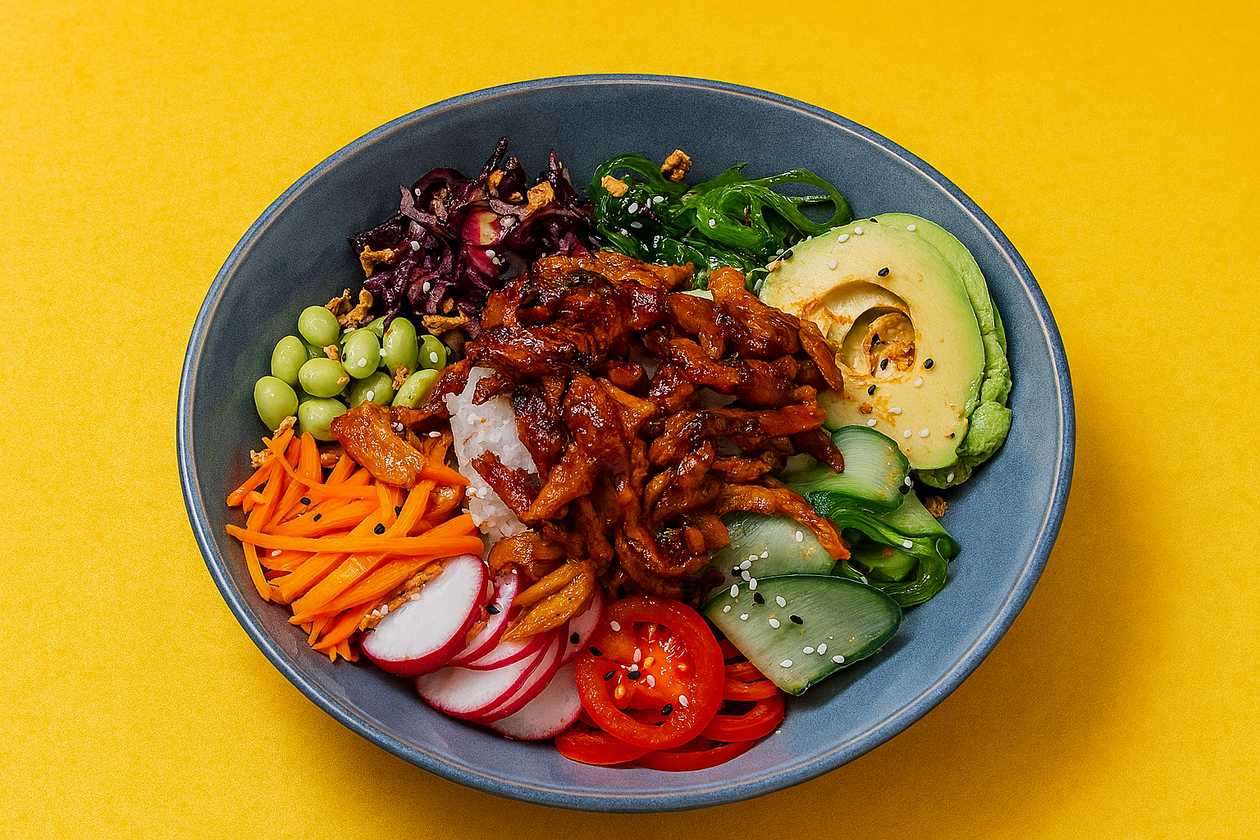 Poke with Grilled BBQ Chicken