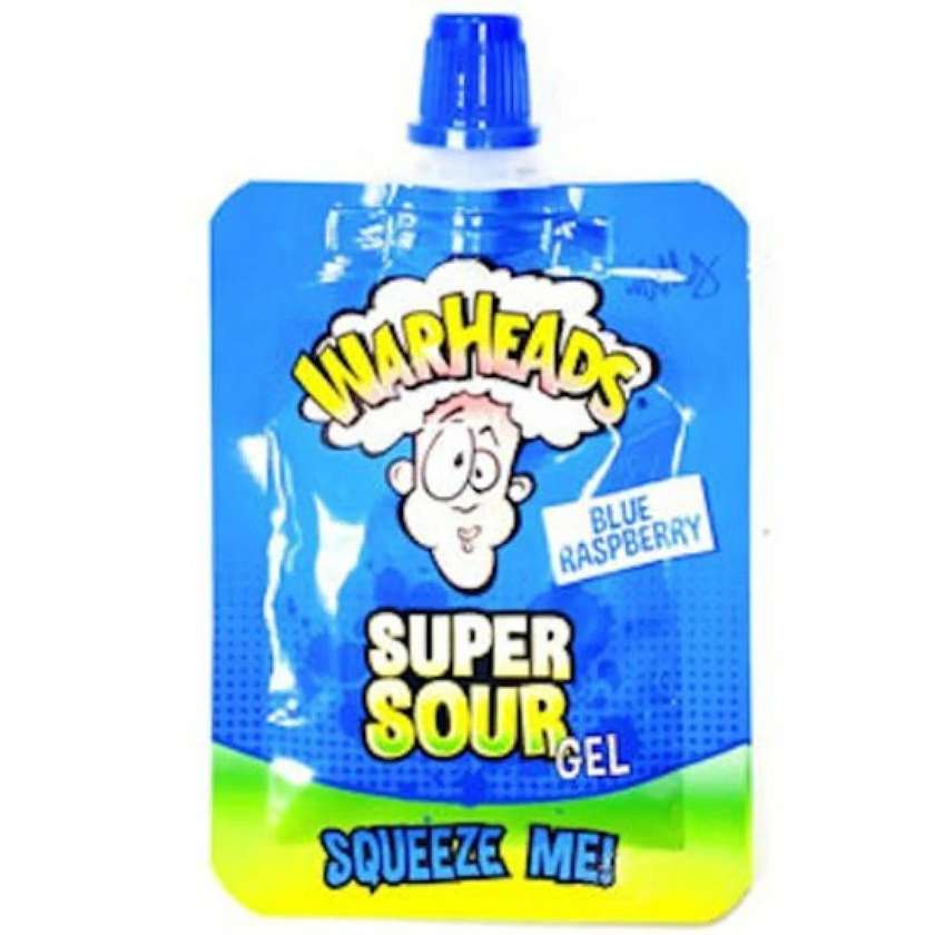 Warheads Super Sour Squeeze Me Gel - blue raspberry flavored liquid candy 20g