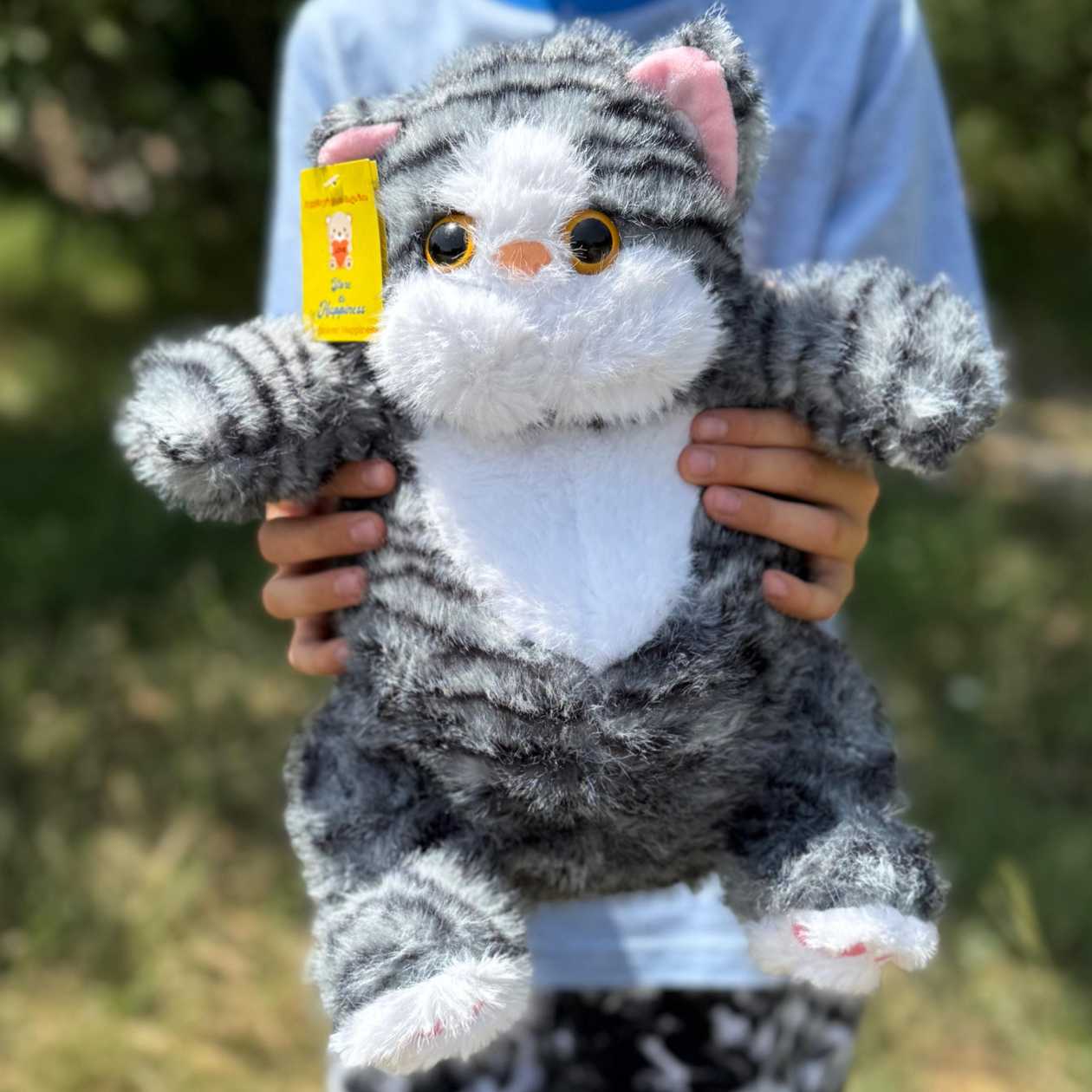 Soft plush toy cat (grey)
