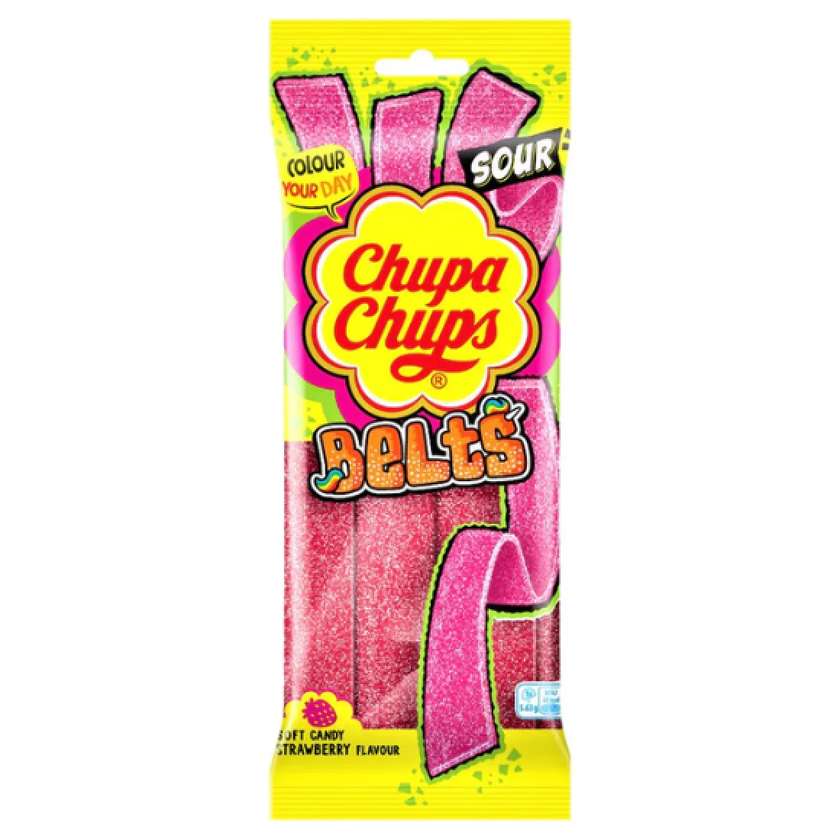 Chupa Chups Sour Belts Strawberry 90g
