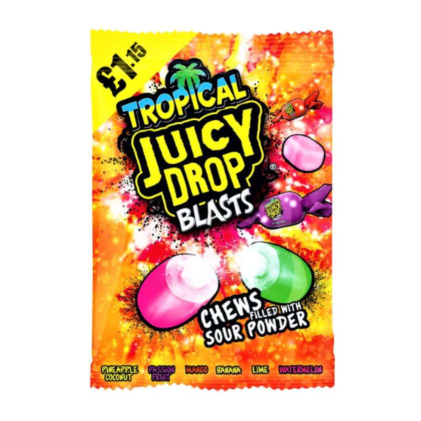 Bazooka Juicy Drop Blasts Tropical 120g