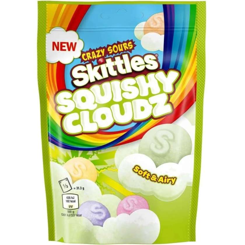 Skittles Squishy Cloudz Sours Pouch - sour fruits 94g