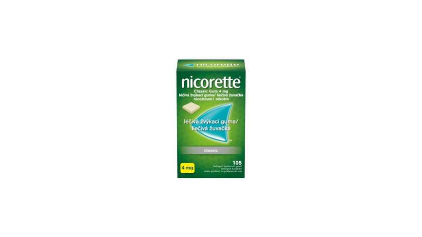 Nicorette Classic Gum 4 mg medicinal chewing gum 105