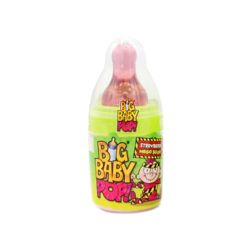 Bazooka Big Baby Pop! Mega Sour Strawberry 32g