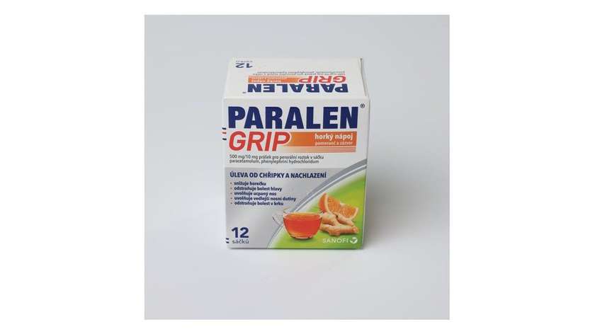 Paralen Grip Hot Drink Orange and Ginger 500 mg/10 mg powder for oral solution in a sachet