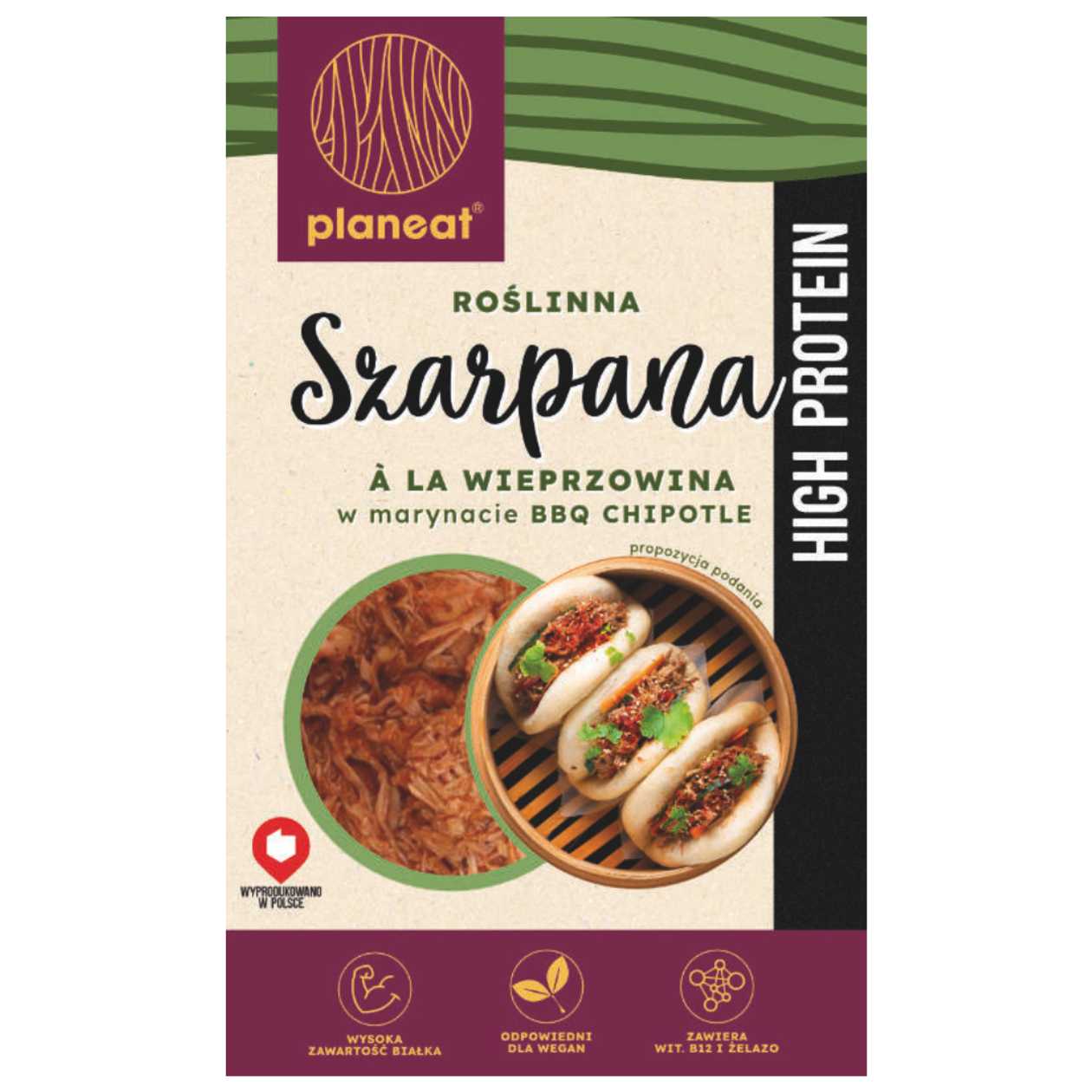 Szarpana Roślinna à la Wieprzowina BBQ Chipotle Planeat 150g (expires soon)