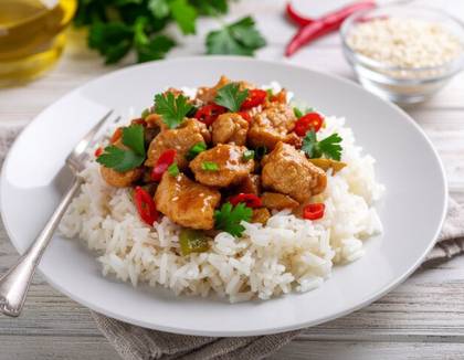 M41. Krevety Kung-Pao s Rýže