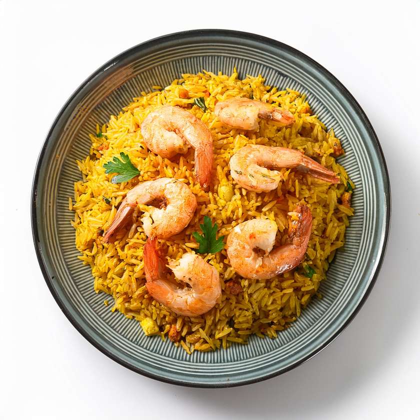 Shrimp Biryani with Mix Veg Raita (7)