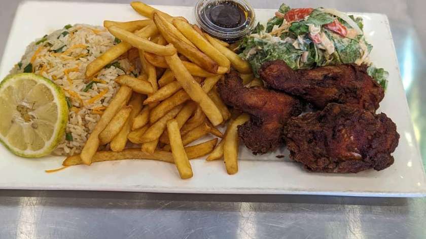 Aboude Special Mix Plate with Fried Chicken