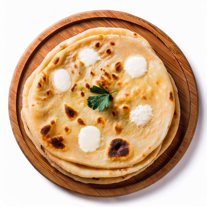 Potato and Cheese (Edam) Naan + Spicy Chili Sauce + Mango Lassi