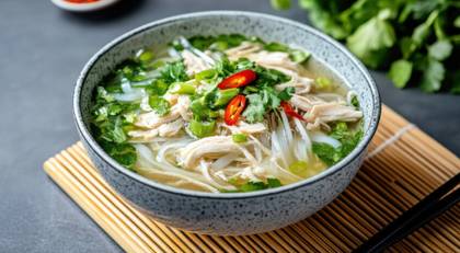 128. Velký Polévku s Ryzovy Nudle a Kureci Masem (3)