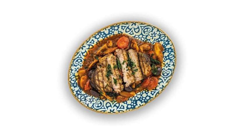Pork Neck with Porcini Mushroom Sauce