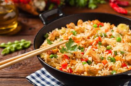 106. Smažená Rýže s Krevetami