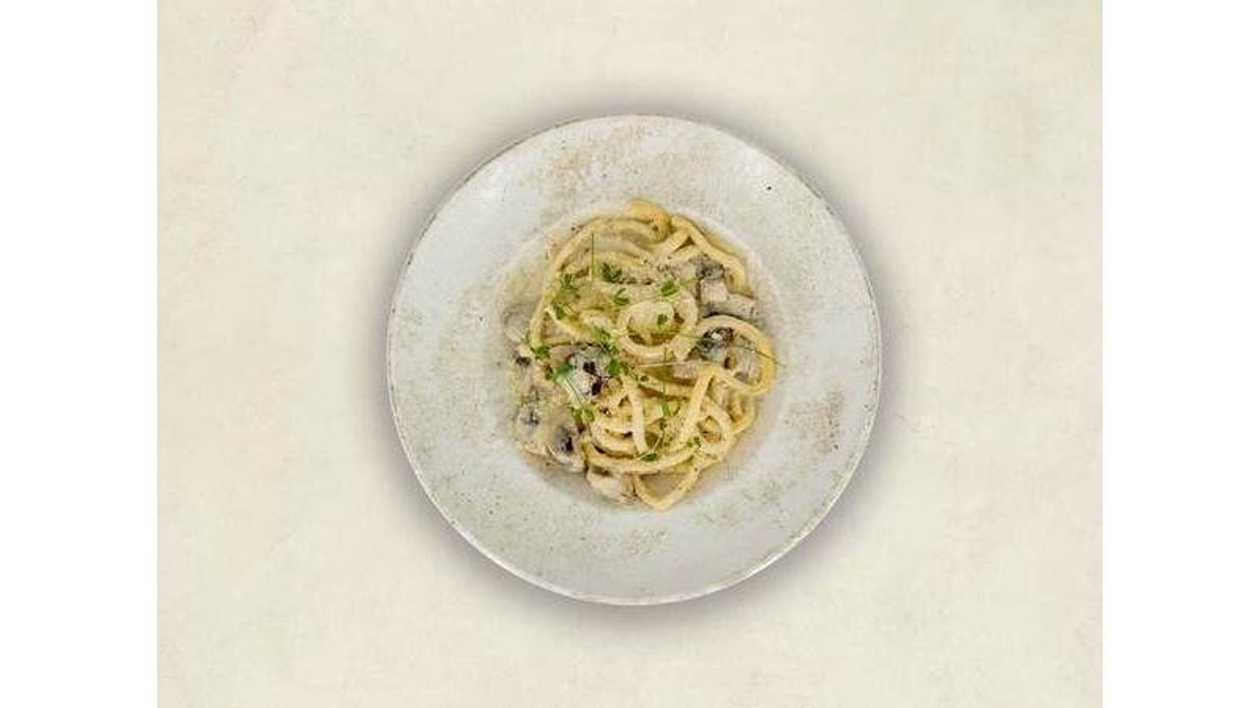 Homemade Bucatini with Porcini Mushrooms