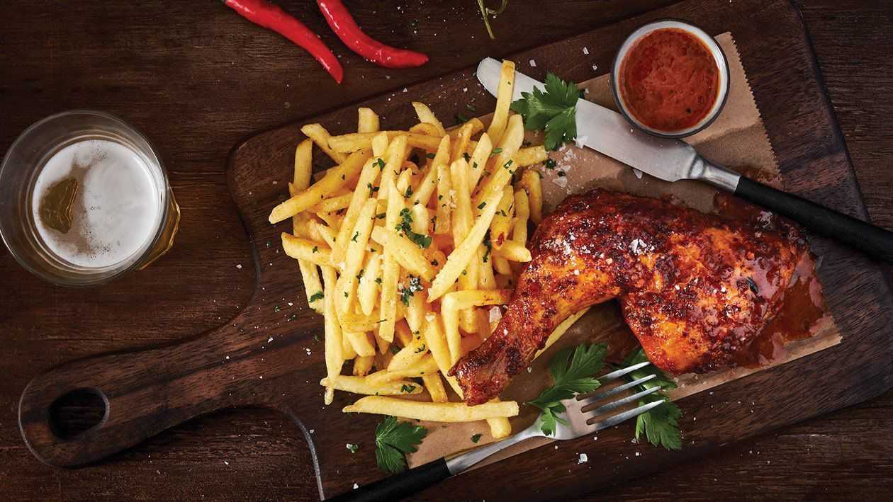 Charcoal Grilled Chicken with Fries (Chips)
