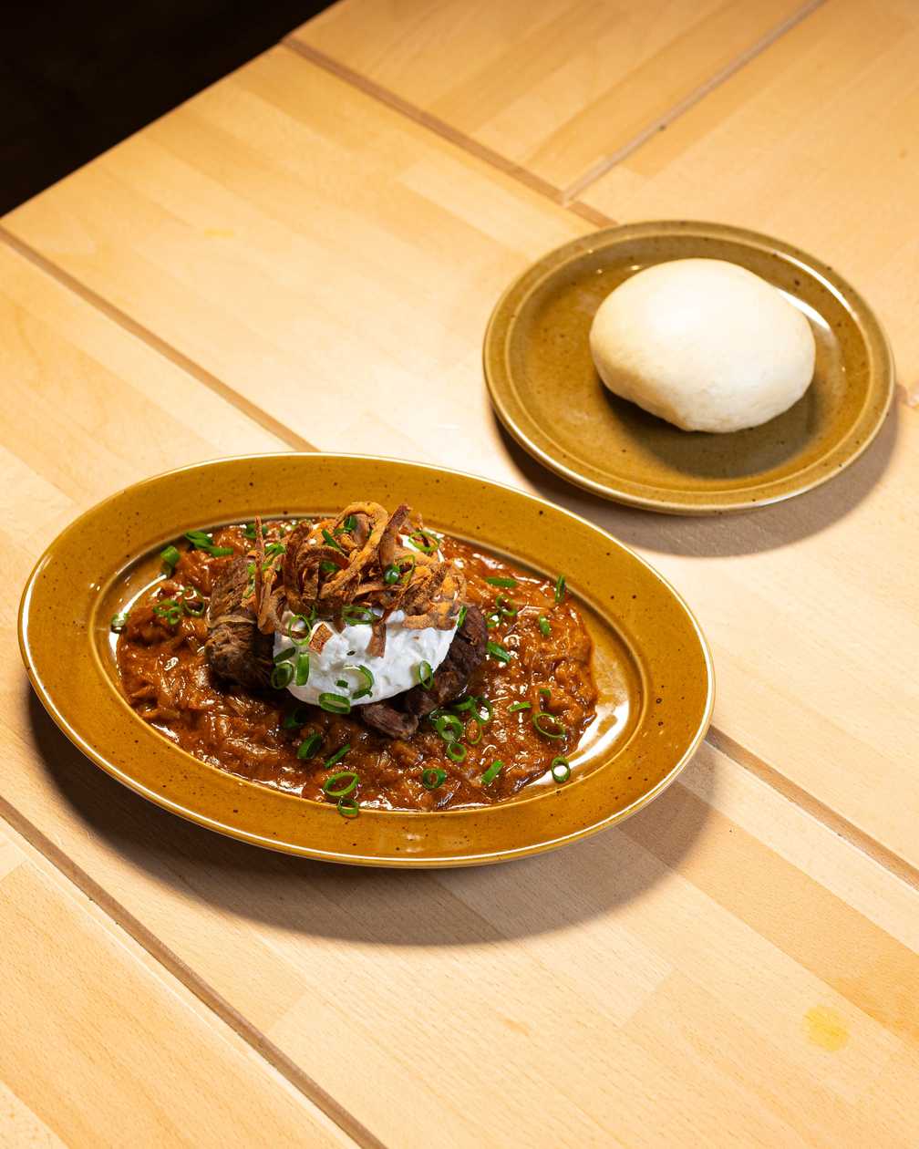 Pork cheeks, homemade dumplings (knodel), sauerkraut