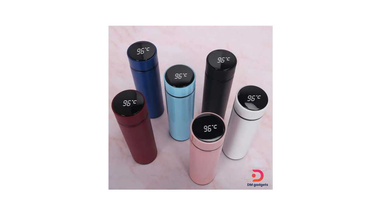 #606A#NGTV-18®Thermos flask | Stainless steel | 450 ml | With tea filter & LED display | Light-blue