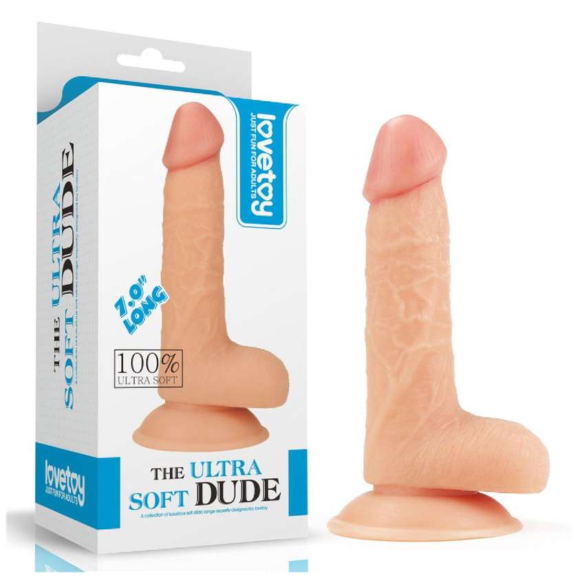 Lovetoy The Ultra Soft Dude - Realistic Soft Suction Cup Dildo 18 cm