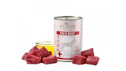Nuevo sensitive beef adult dog – консервы для собак из свежей говядины 400г