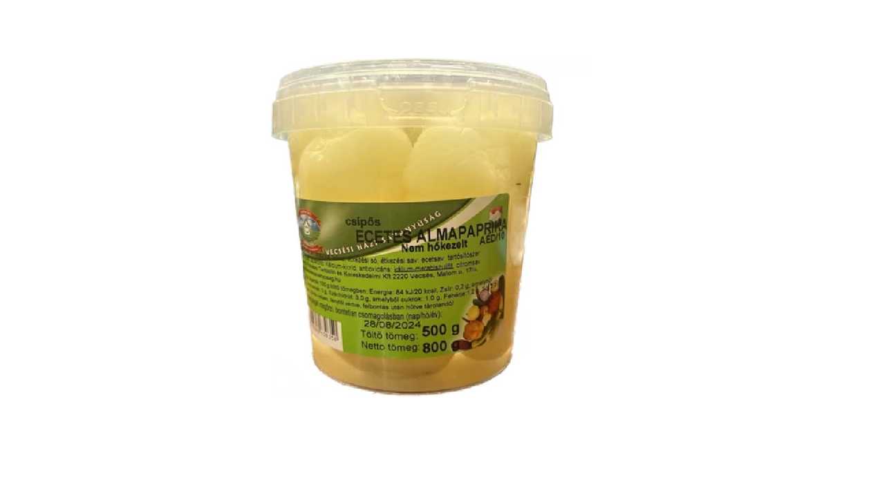 Vecsesi Ecetes Almapaprika Csípős, 500g