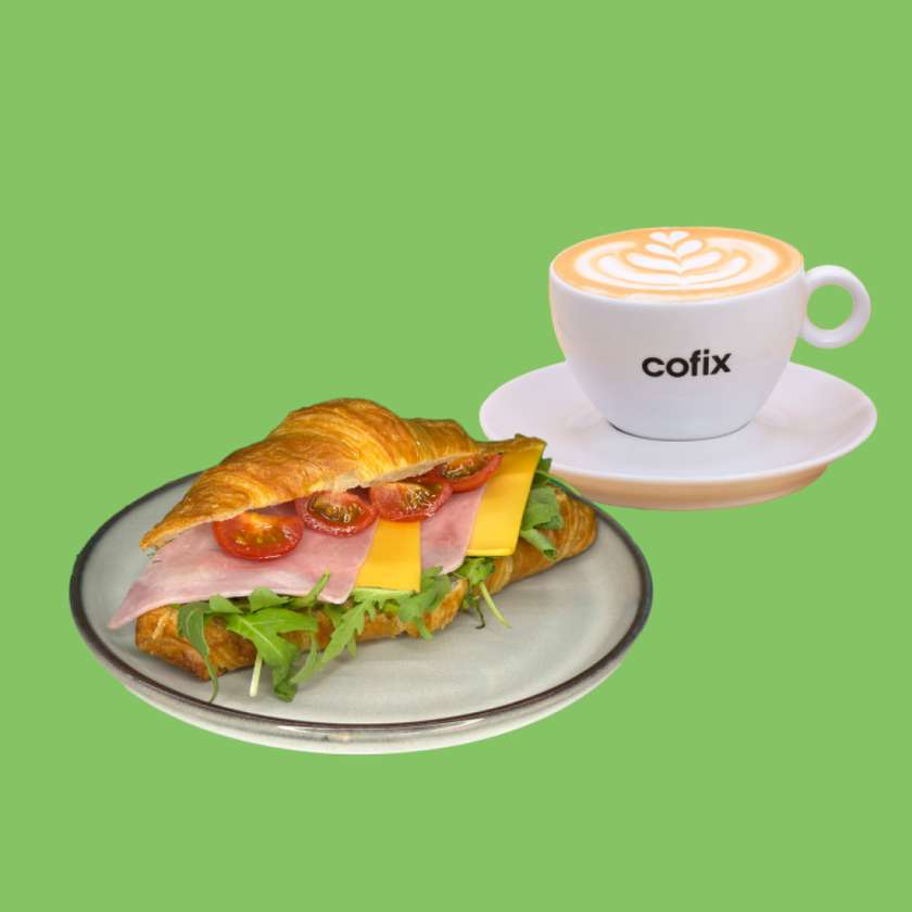 Croissant wytrawny ser szynka