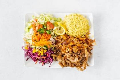 Large kebab plate with rice