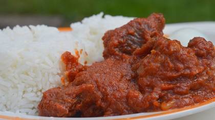 Rice & Goat meat with stew