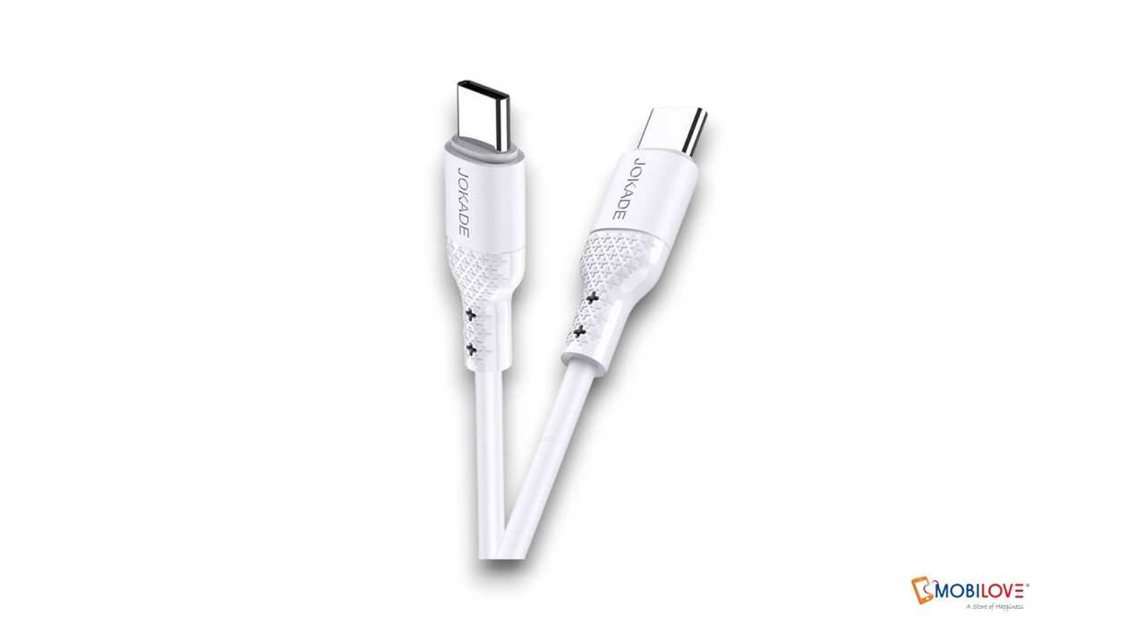 Jokade JA023, Type C to Type C Cable 60W, White, 6921042129136