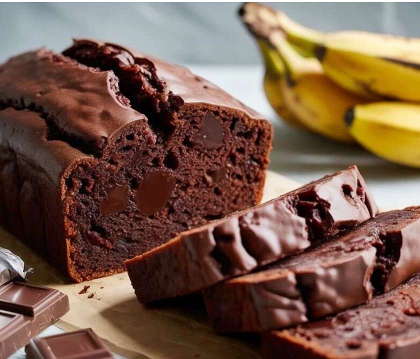 Chocolate banana cake loaf