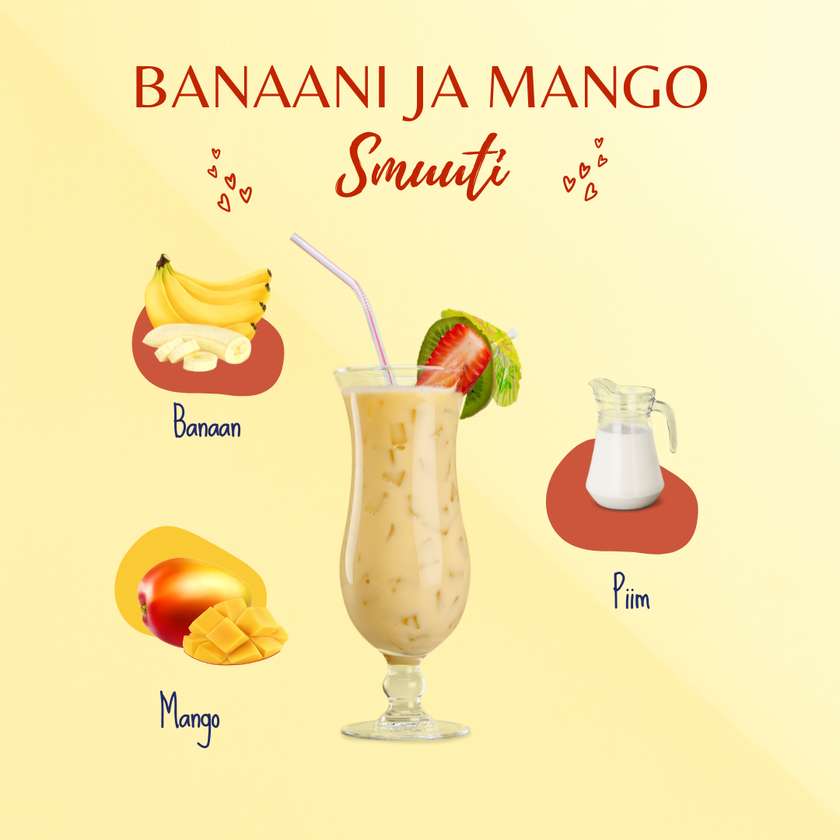 Banana and Mango Smoothie. 450 ml.