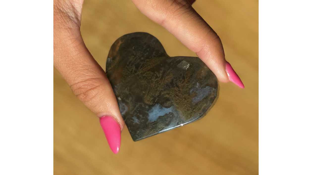 Moss Agate Heart